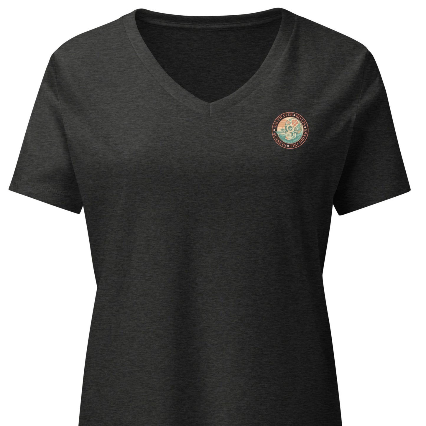 Saltwater • Boats • Sunsets • Tiki Drinks Women’s - Premier Coastal V-Neck