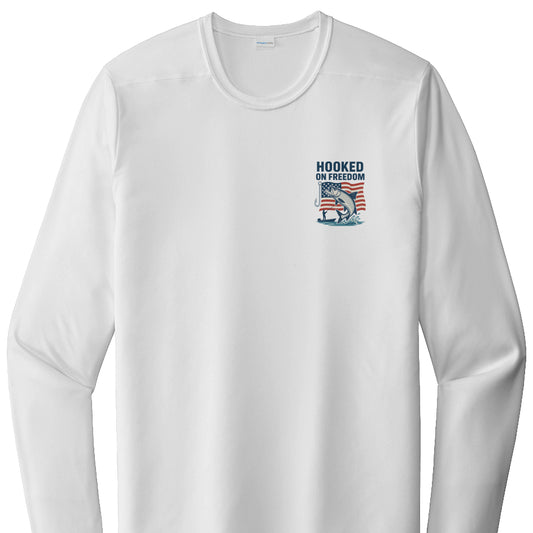 Hooked On Freedom (US Flag Edition) - Posi UV Pro LS Tee