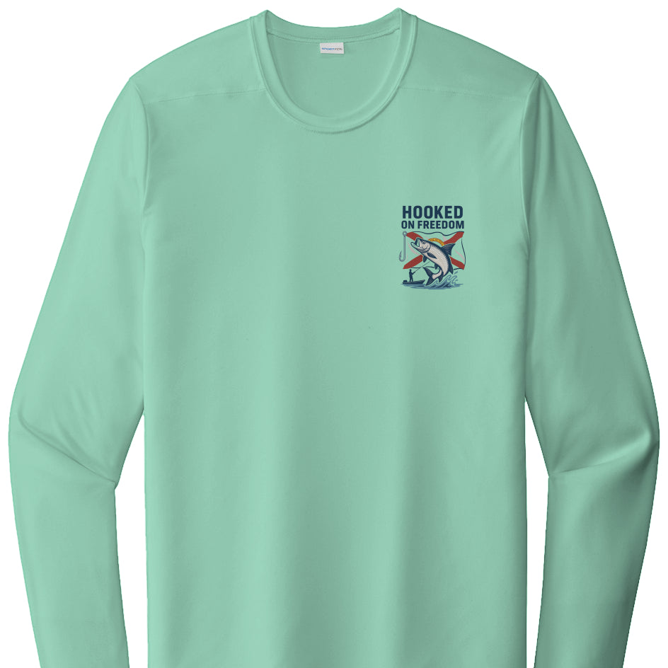 Hooked on Freedom (Florida Flag Edition) - Posi UV Pro LS Tee