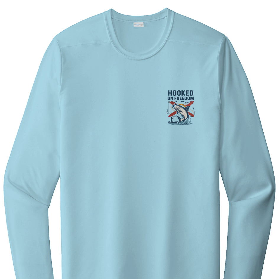 Hooked on Freedom (Florida Flag Edition) - Posi UV Pro LS Tee