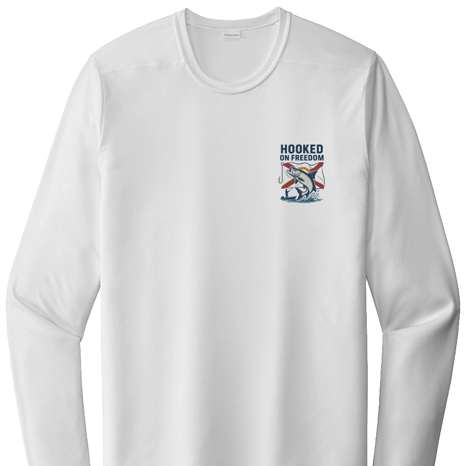 Hooked on Freedom (Florida Flag Edition) - Posi UV Pro LS Tee