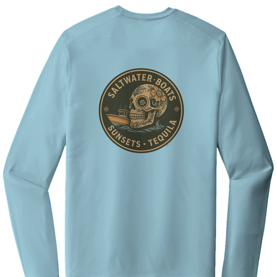 Saltwater, Boats, Sunsets & Tequila (Night Edition) - Posi UV Pro LS Tee