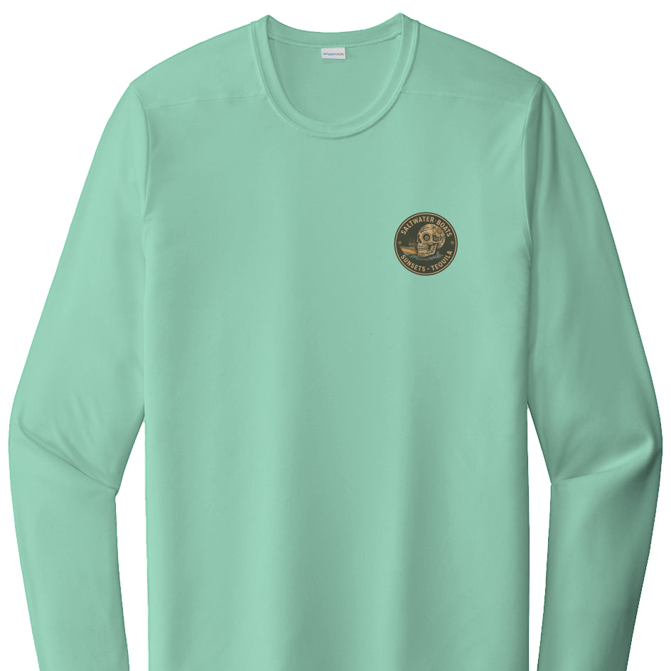 Saltwater, Boats, Sunsets & Tequila (Night Edition) - Posi UV Pro LS Tee