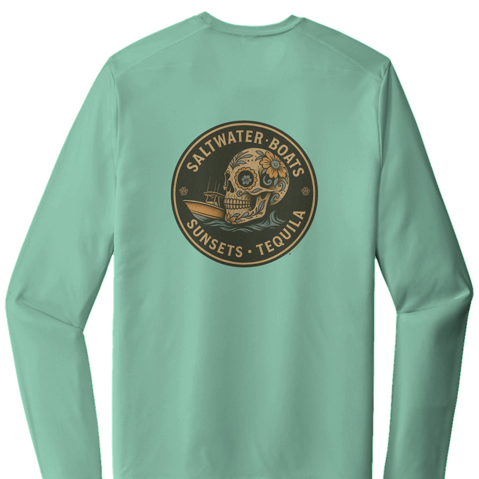 Saltwater, Boats, Sunsets & Tequila (Night Edition) - Posi UV Pro LS Tee