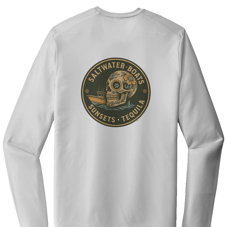 Saltwater, Boats, Sunsets & Tequila (Night Edition) - Posi UV Pro LS Tee