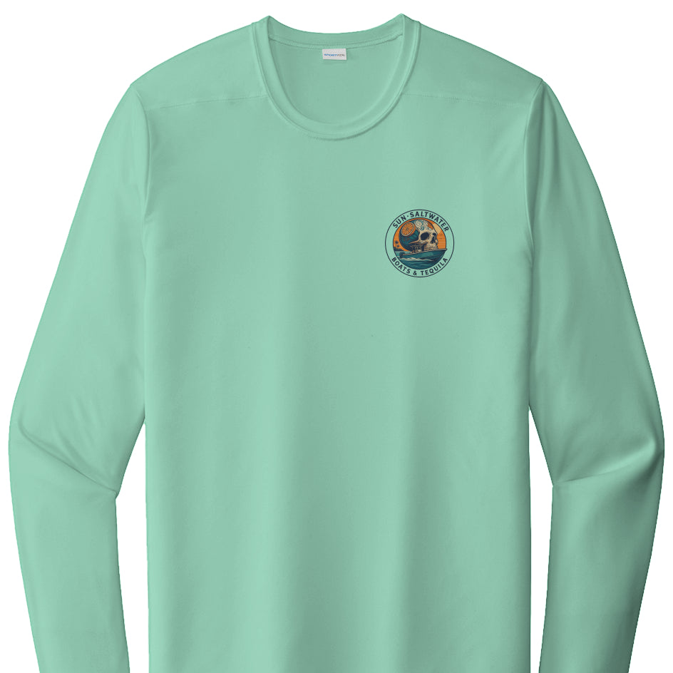 Saltwater, Boats, Sunsets & Tequila - Posi UV Pro LS Tee