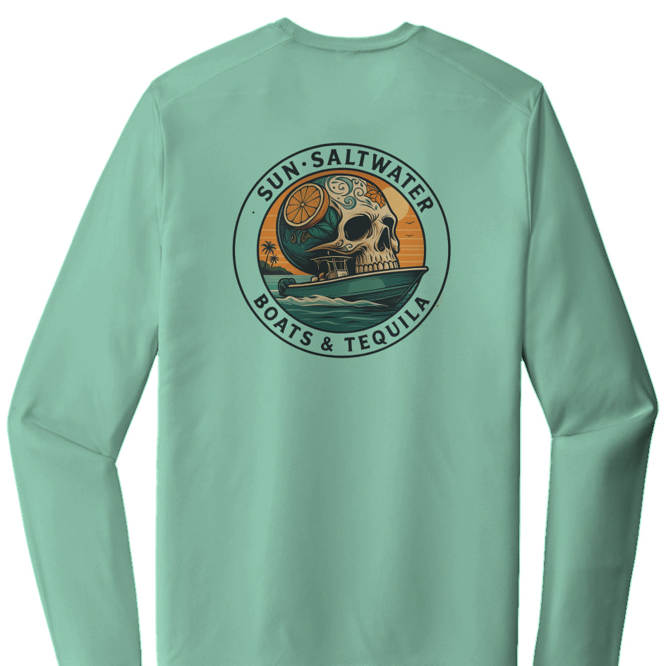 Saltwater, Boats, Sunsets & Tequila - Posi UV Pro LS Tee
