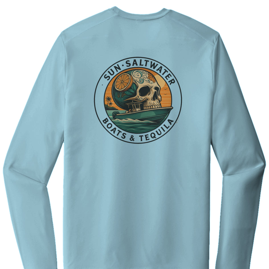 Saltwater, Boats, Sunsets & Tequila - Posi UV Pro LS Tee