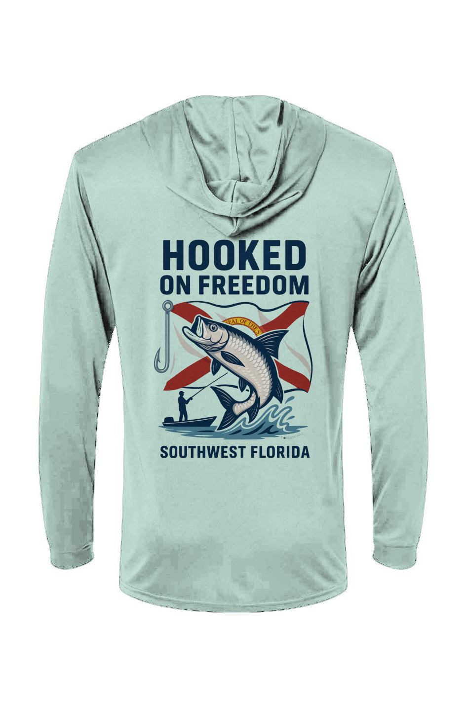 Hooked On Freedom FL Flag - Hooded LS Tee