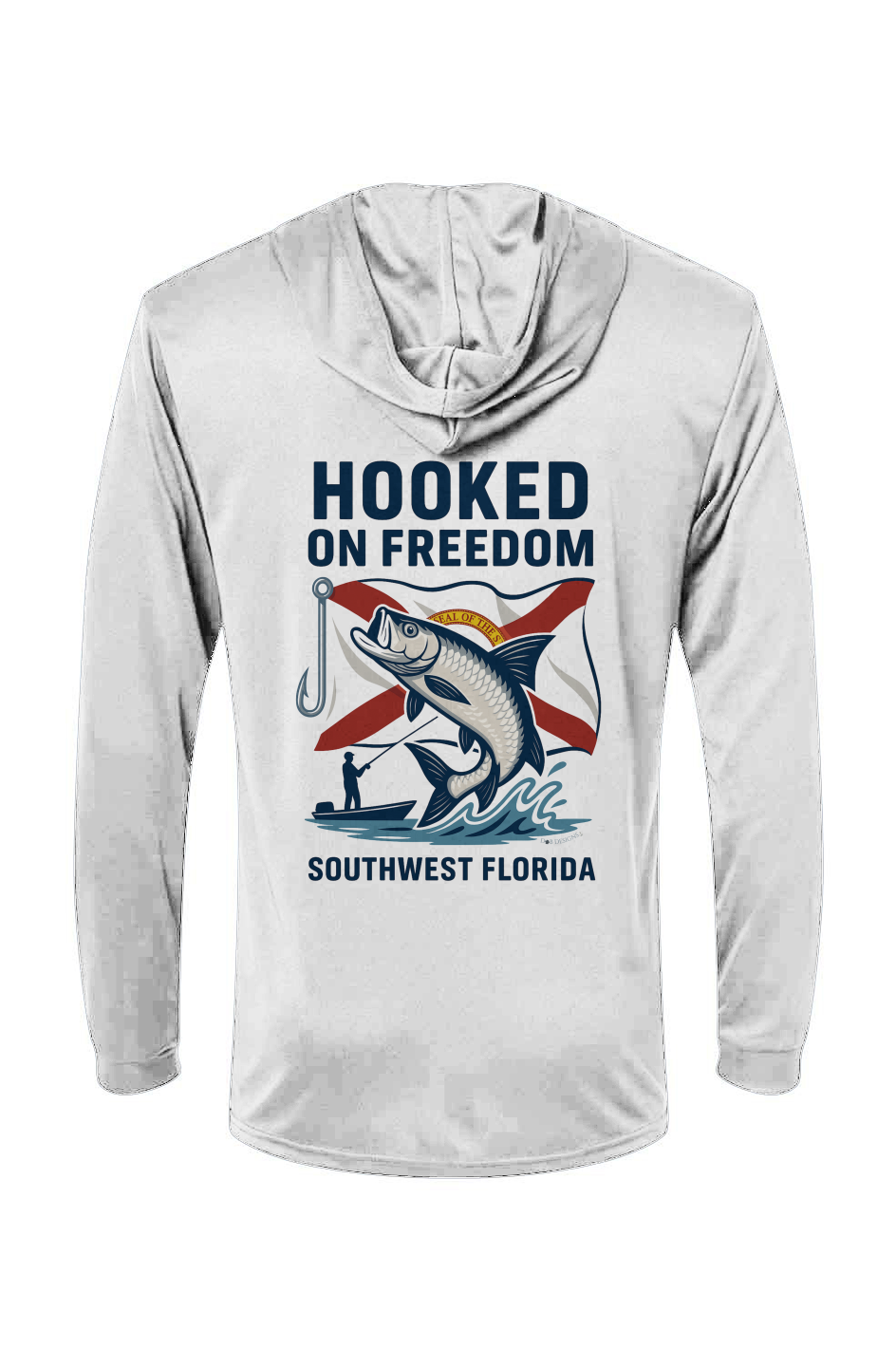 Hooked On Freedom FL Flag - Hooded LS Tee