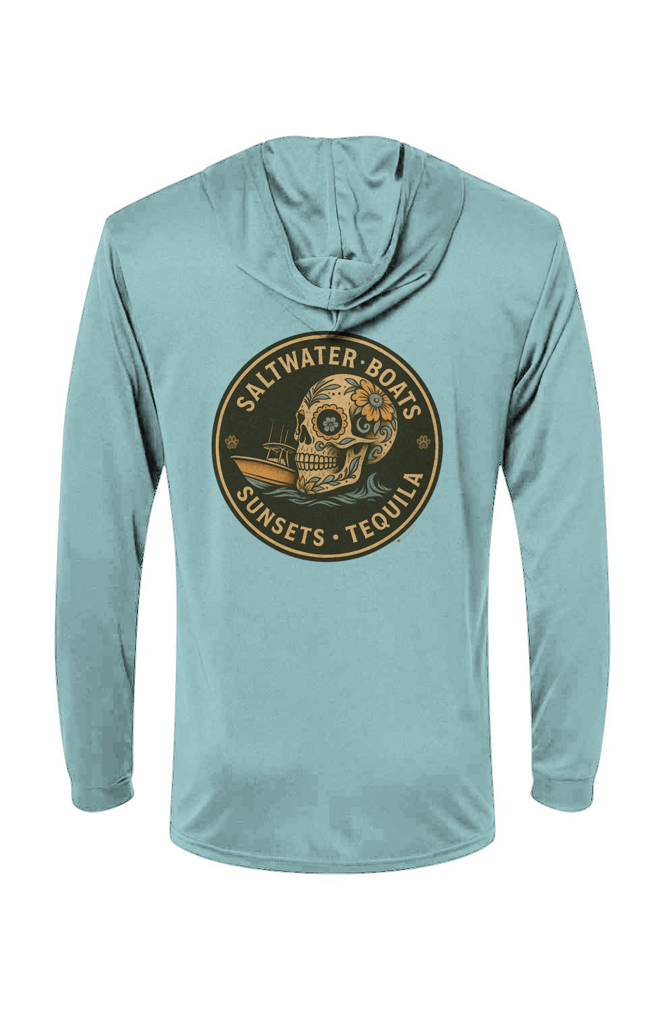 Saltwater Sunsets and Tequila Vintage Olive Edition - Hooded LS Tee