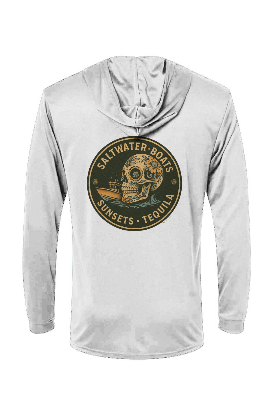 Saltwater Sunsets and Tequila Vintage Olive Edition - Hooded LS Tee