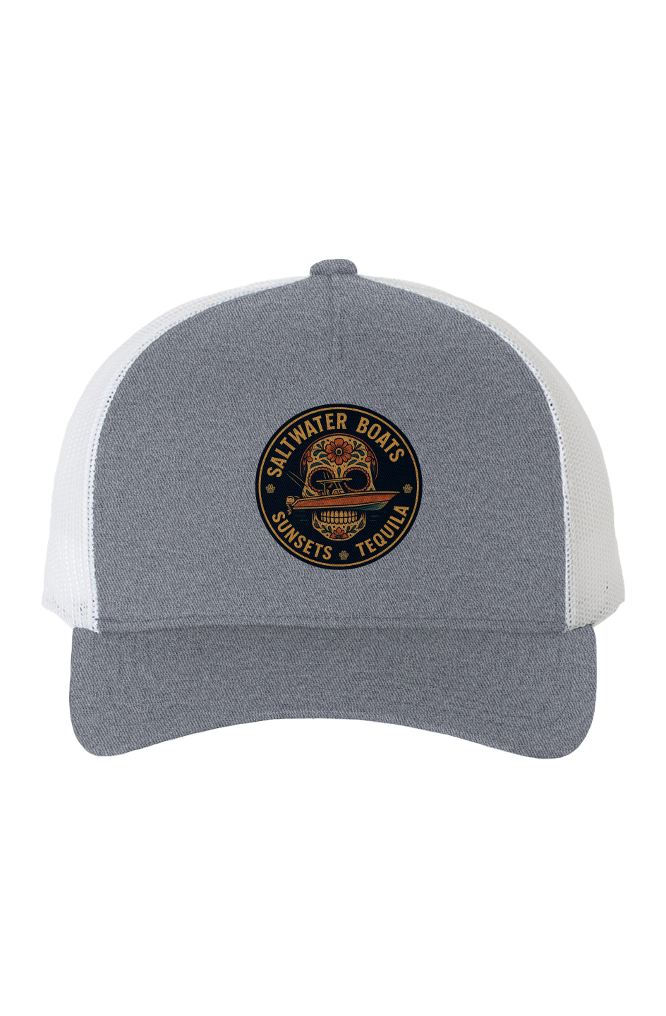White Mesh Five-Panel Retro Trucker Cap