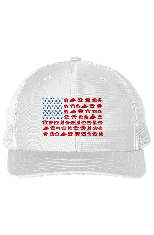 Paws of Freedom Embroidered Snapback Trucker Cap