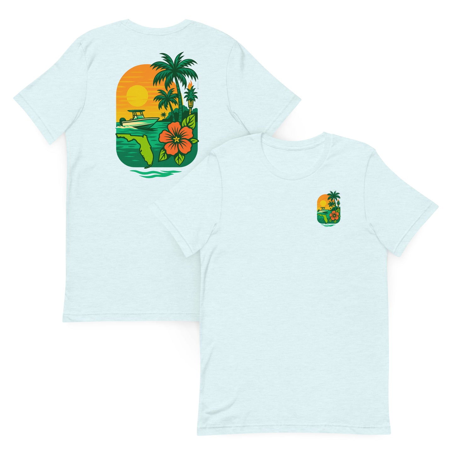 Florida Hibiscus Sunset - The Everyday Coastal Tee (Unisex Crew Neck)