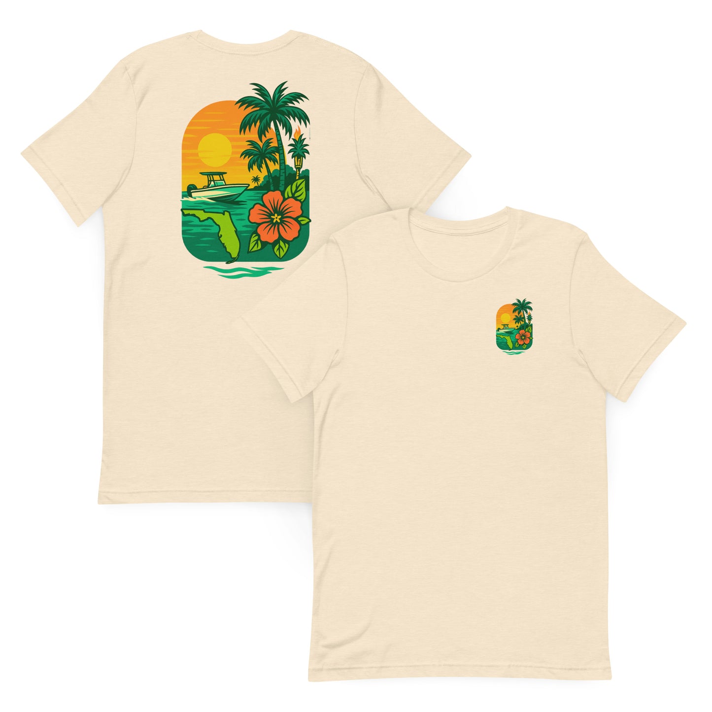 Florida Hibiscus Sunset - The Everyday Coastal Tee (Unisex Crew Neck)