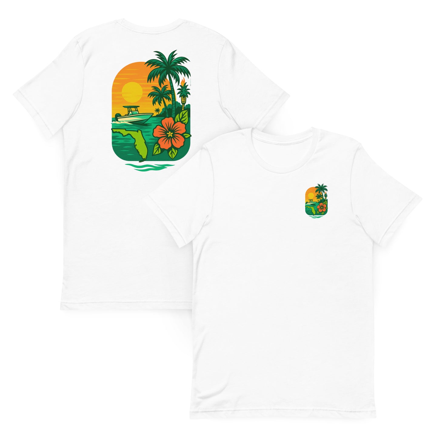 Florida Hibiscus Sunset - The Everyday Coastal Tee (Unisex Crew Neck)