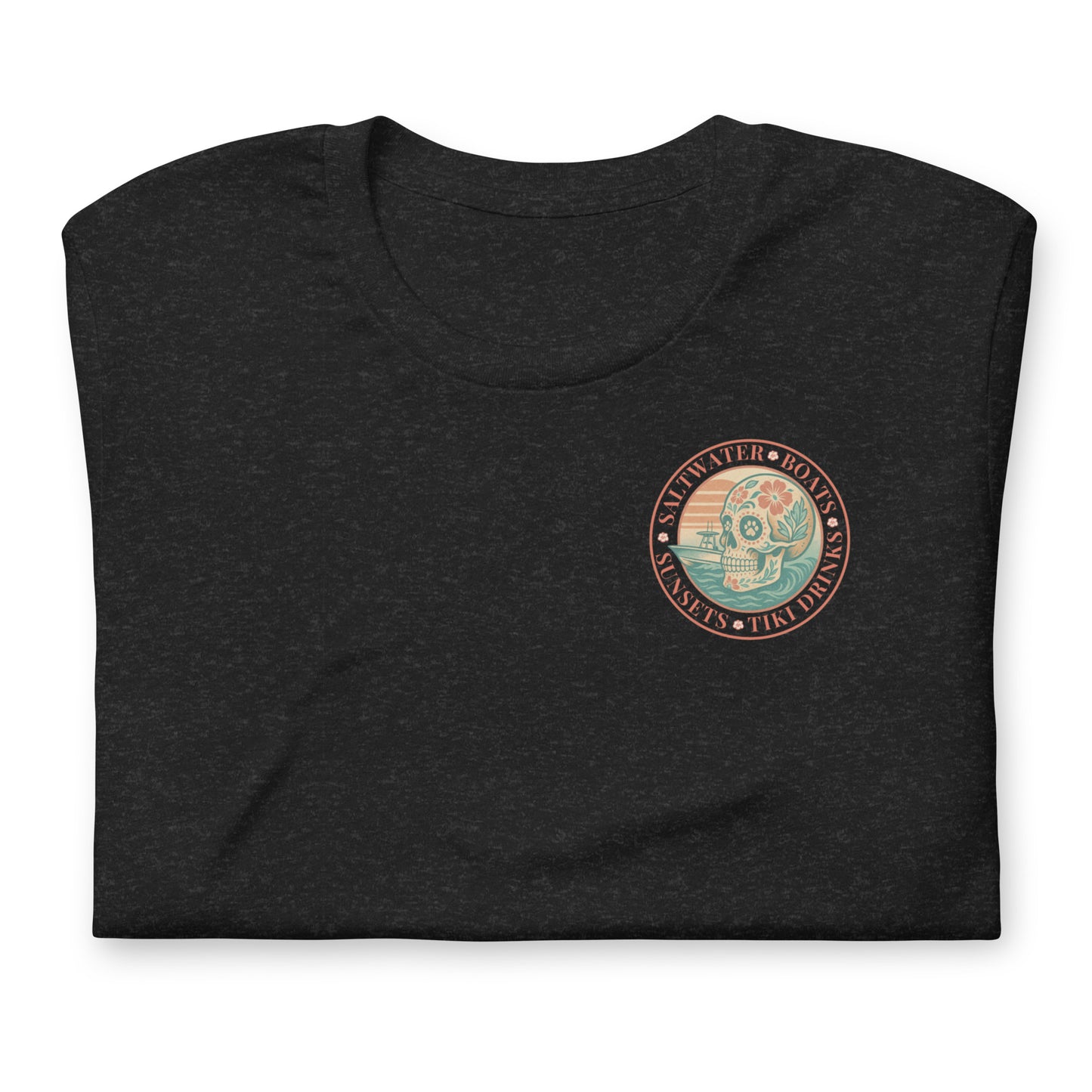 Saltwater • Boats • Sunsets • Tiki Drinks  The Everyday Coastal Tee (Unisex Crew Neck)