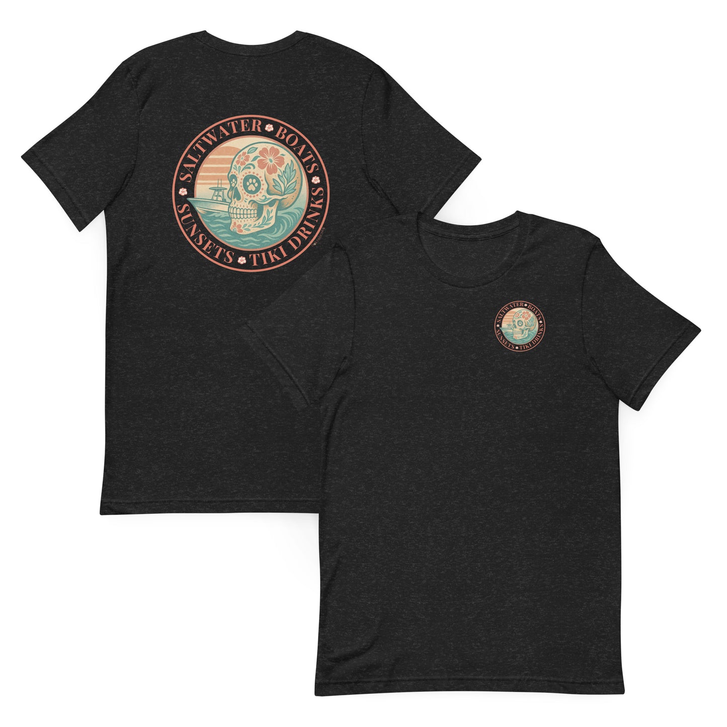 Saltwater • Boats • Sunsets • Tiki Drinks  The Everyday Coastal Tee (Unisex Crew Neck)