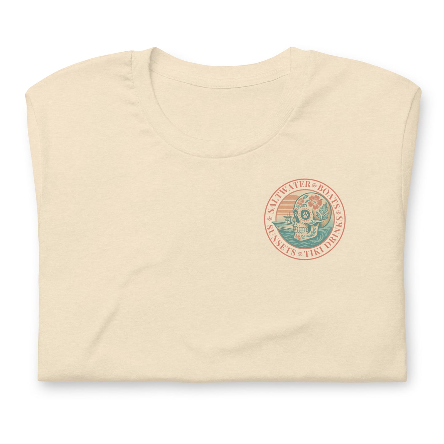 Saltwater • Boats • Sunsets • Tiki Drinks  The Everyday Coastal Tee (Unisex Crew Neck)