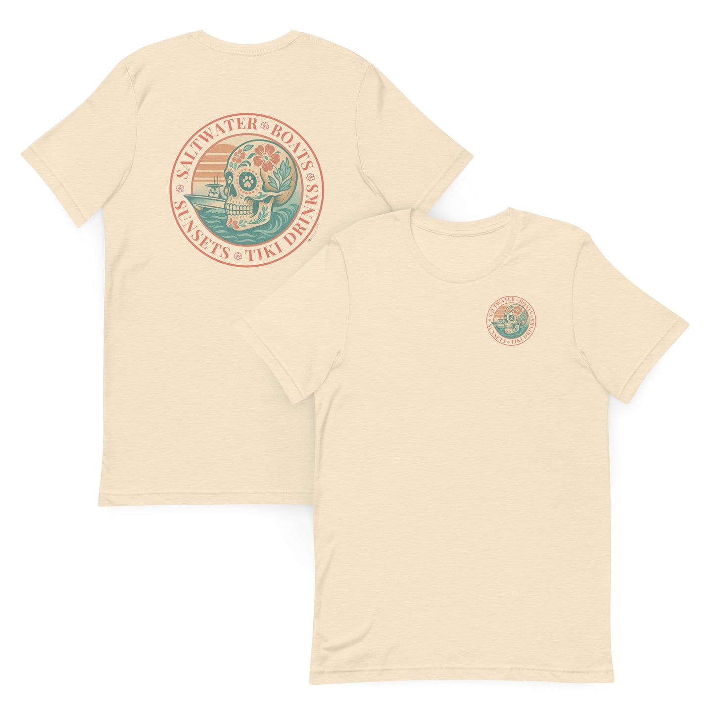Saltwater • Boats • Sunsets • Tiki Drinks  The Everyday Coastal Tee (Unisex Crew Neck)