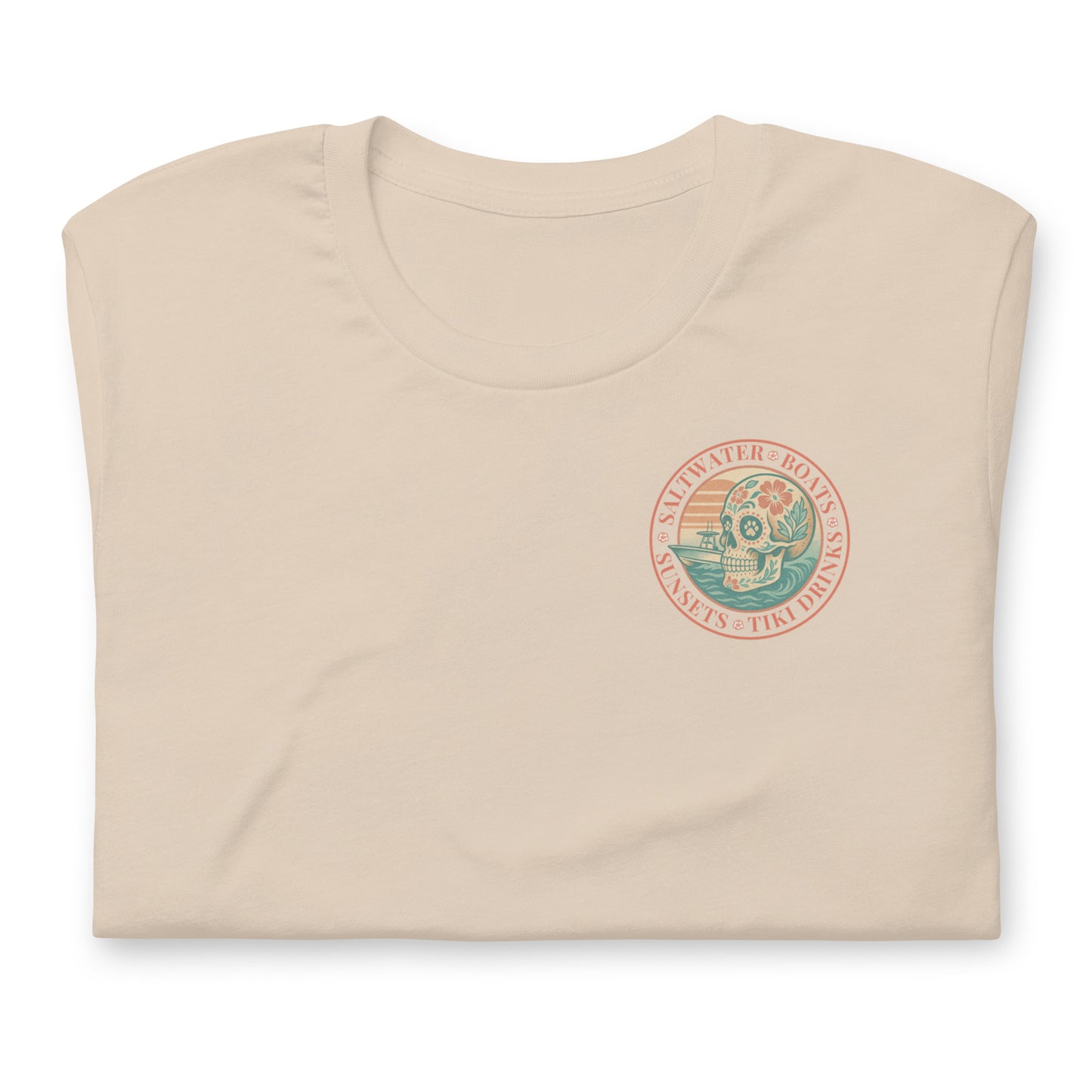 Saltwater • Boats • Sunsets • Tiki Drinks  The Everyday Coastal Tee (Unisex Crew Neck)