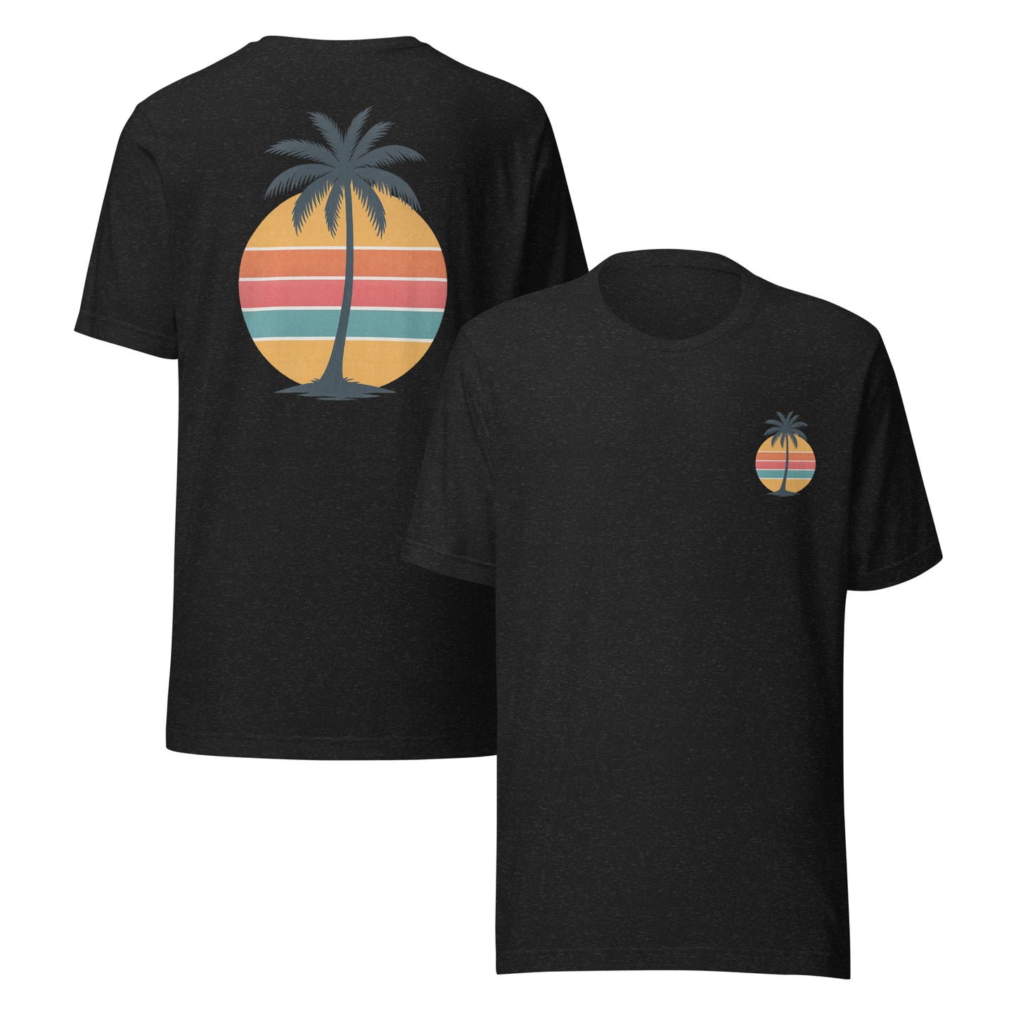 Single Palm at Sunset - The Everyday Coastal Tee (Unisex Crew Neck)