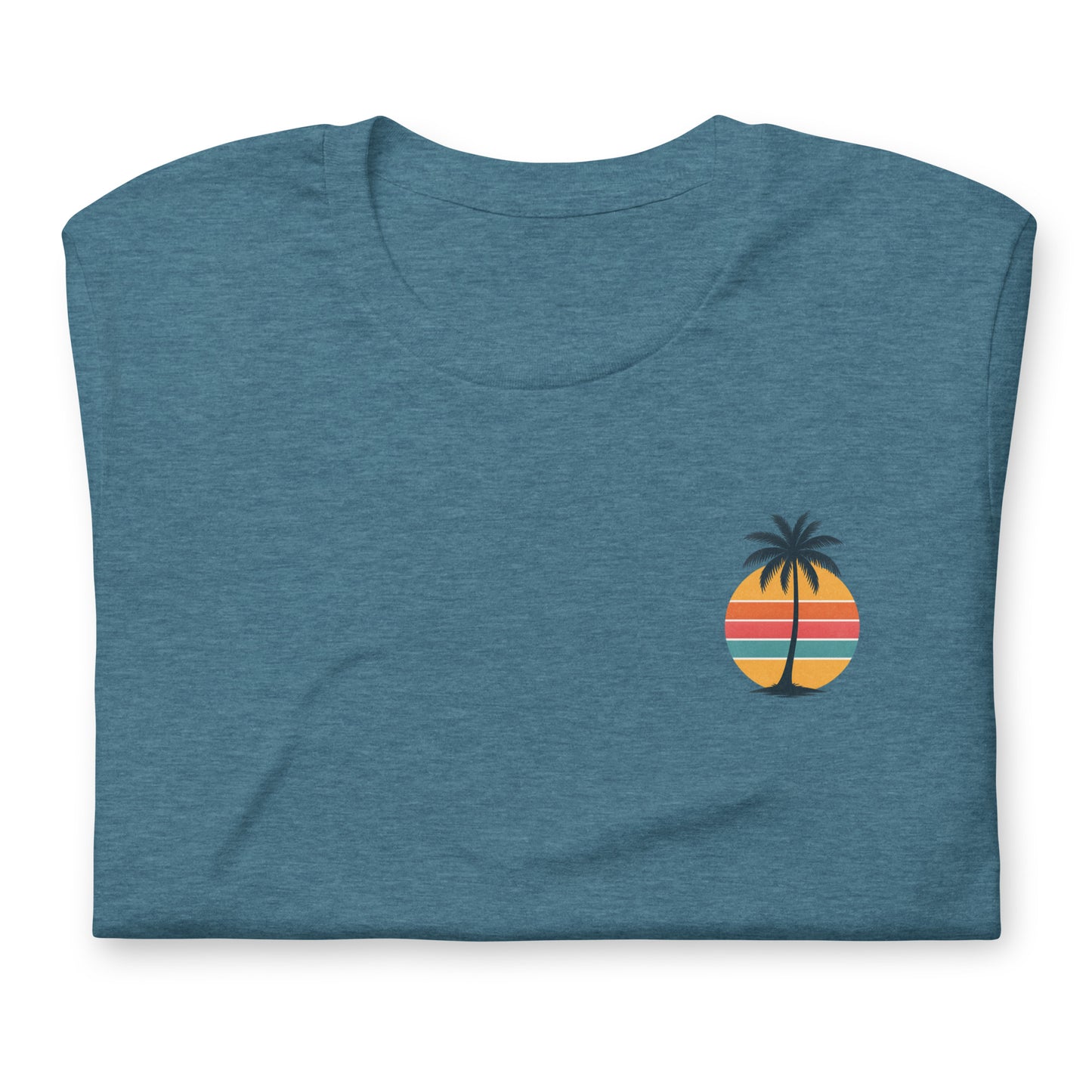 Single Palm at Sunset - The Everyday Coastal Tee (Unisex Crew Neck)