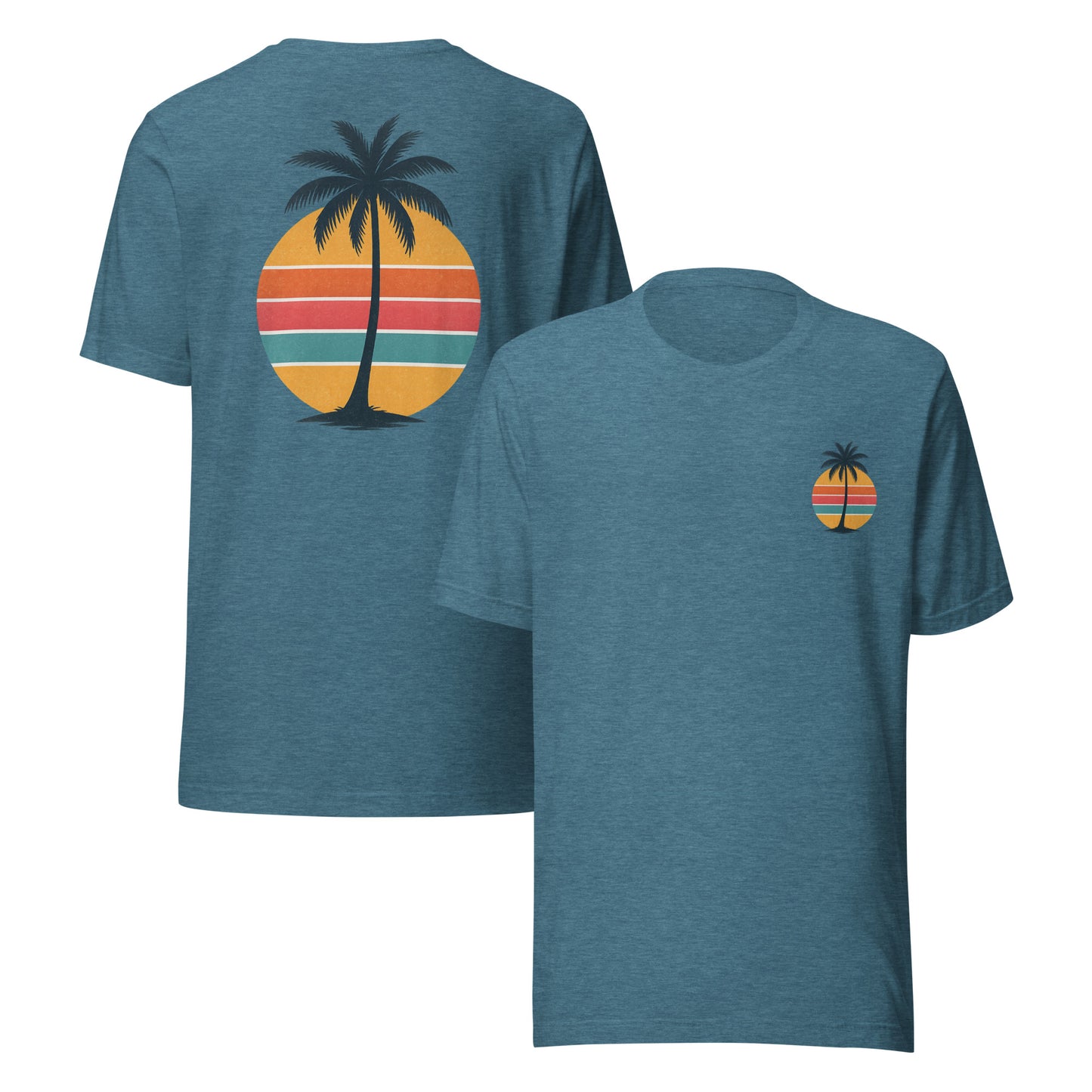 Single Palm at Sunset - The Everyday Coastal Tee (Unisex Crew Neck)