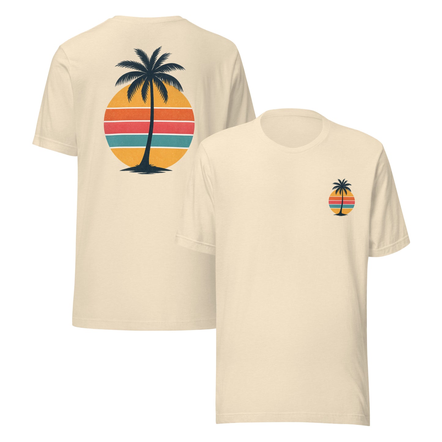 Single Palm at Sunset - The Everyday Coastal Tee (Unisex Crew Neck)
