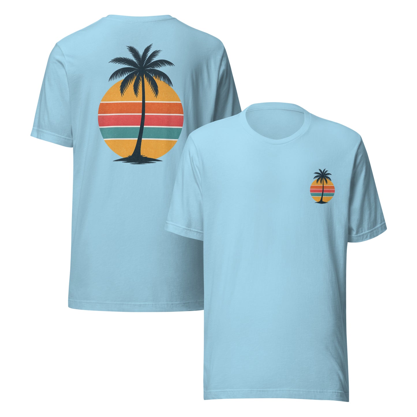 Single Palm at Sunset - The Everyday Coastal Tee (Unisex Crew Neck)