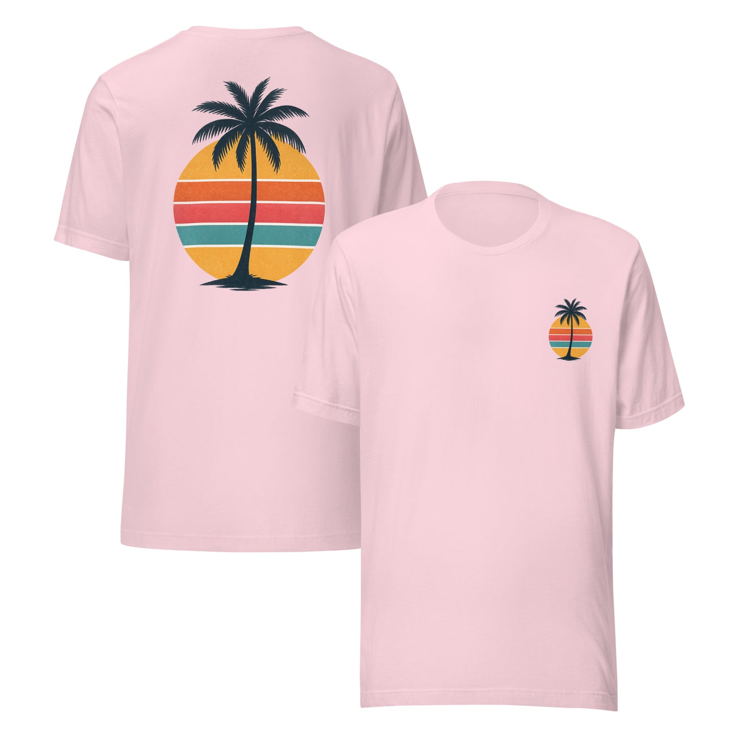 Single Palm at Sunset - The Everyday Coastal Tee (Unisex Crew Neck)