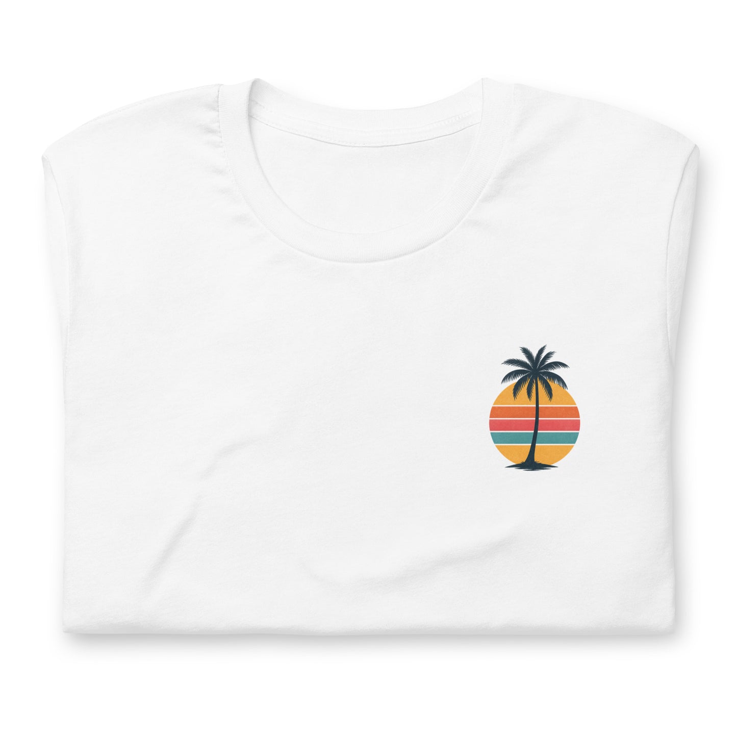 Single Palm at Sunset - The Everyday Coastal Tee (Unisex Crew Neck)