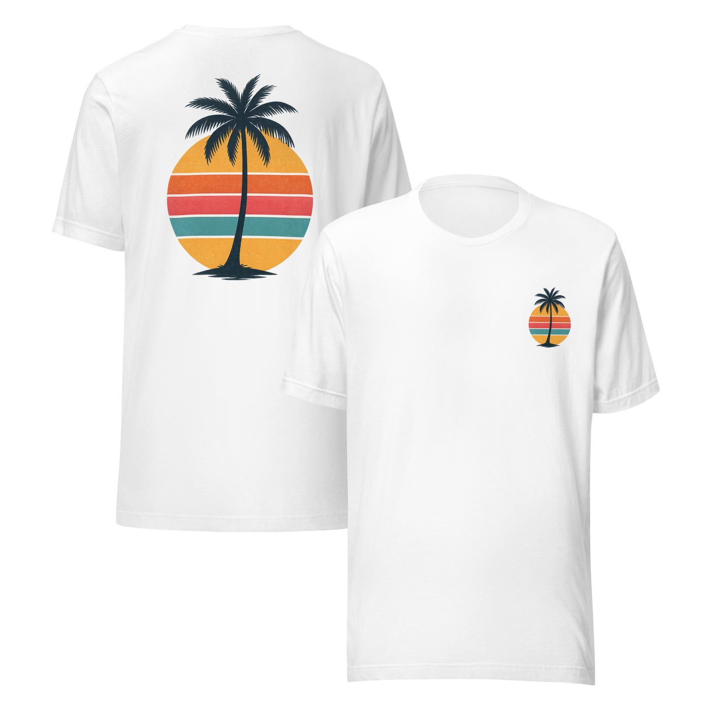 Single Palm at Sunset - The Everyday Coastal Tee (Unisex Crew Neck)