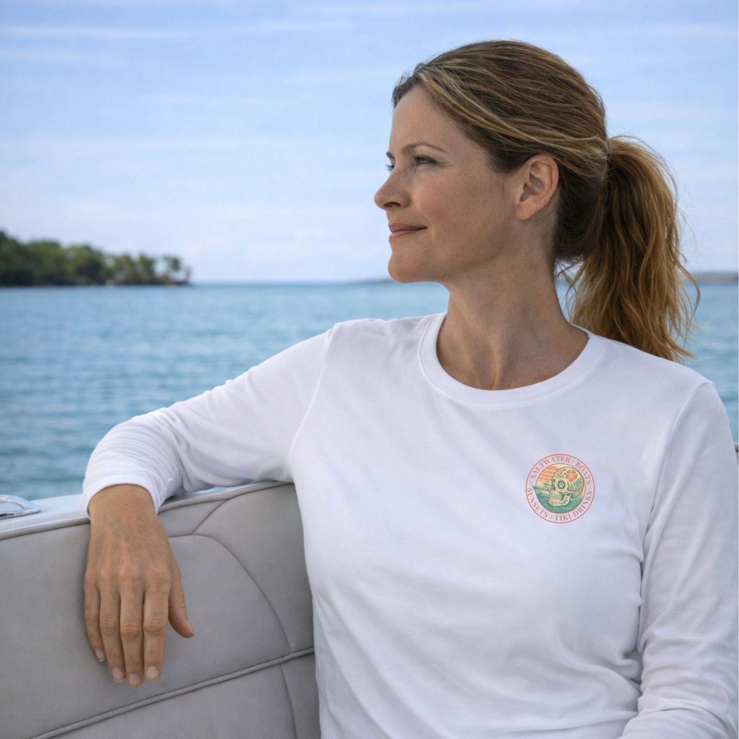 Saltwater • Boats • Sunsets • Tiki Drinks - Women's UV Sun Shirt