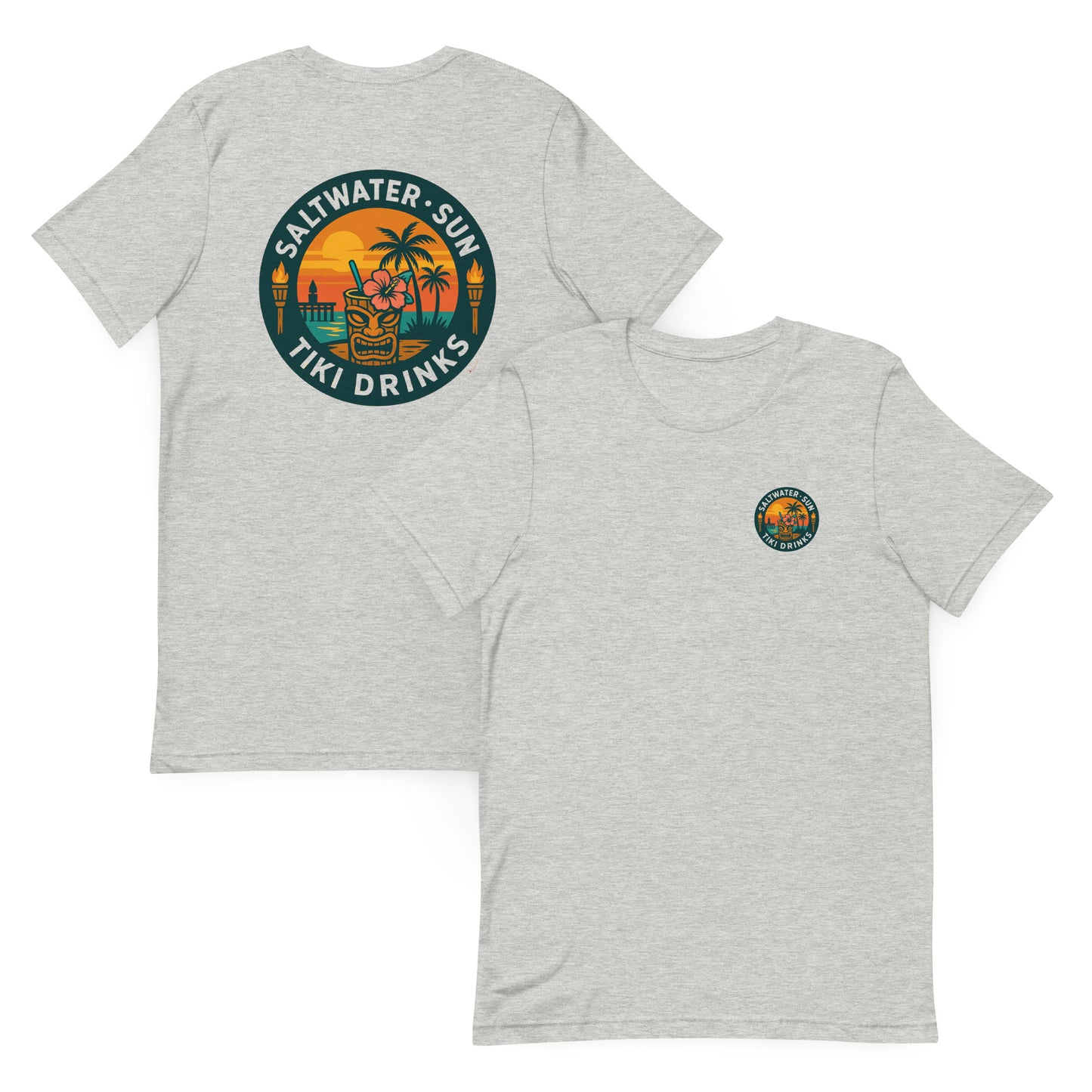 Saltwater Sun & Tiki Drinks - The Everyday Coastal Tee (Unisex Crew Neck)
