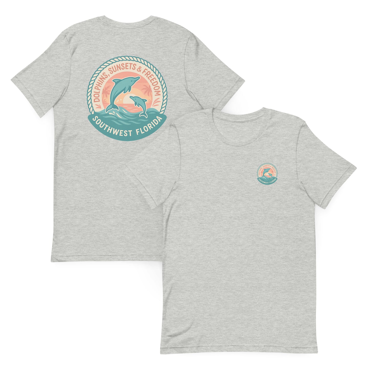 Dolphins, Sunshine & Freedom - The Everyday Coastal Tee (Unisex Crew Neck)
