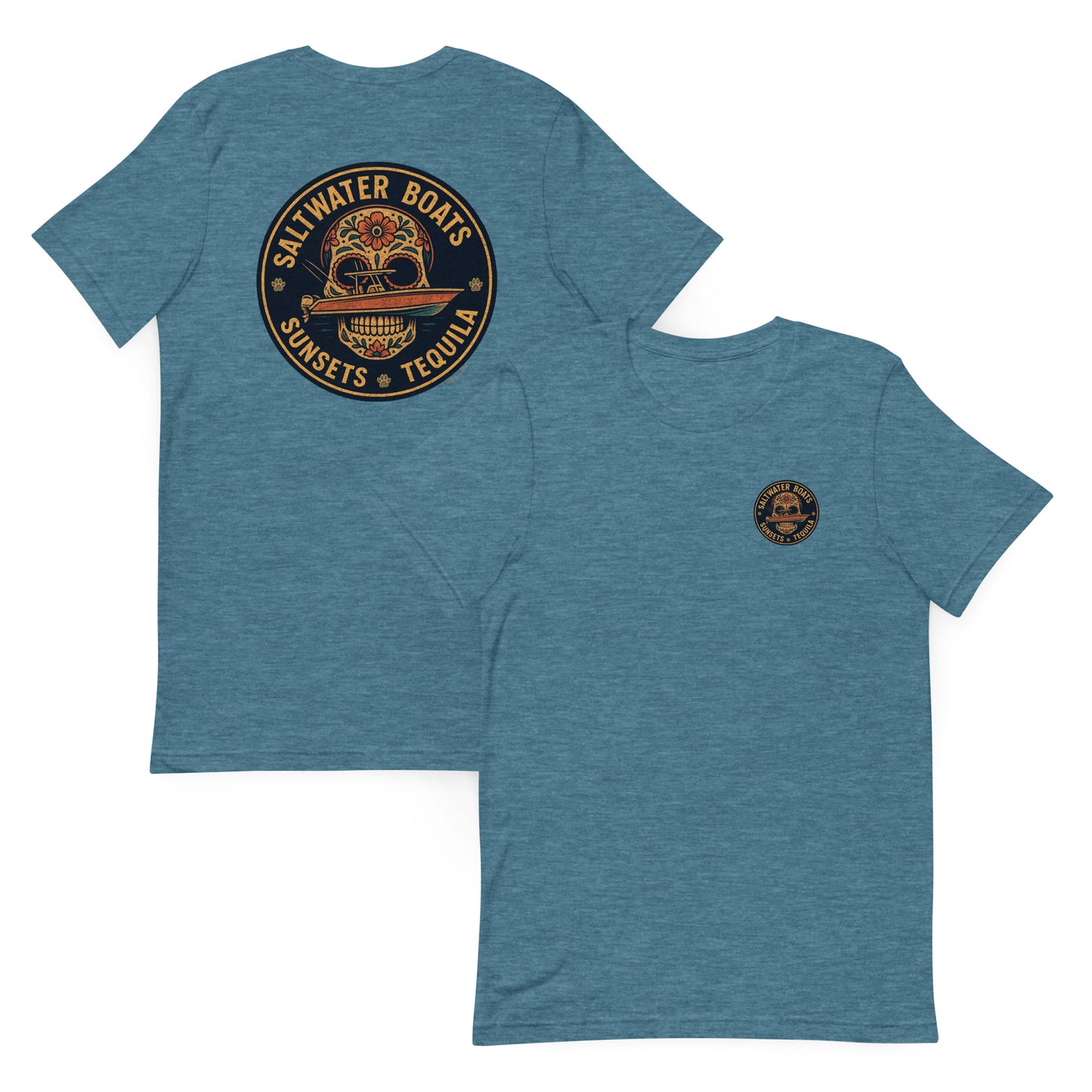 Saltwater • Boats • Sunsets • Tiki Drinks  Classic Edition – The Everyday Coastal Tee (Unisex Crew Neck)