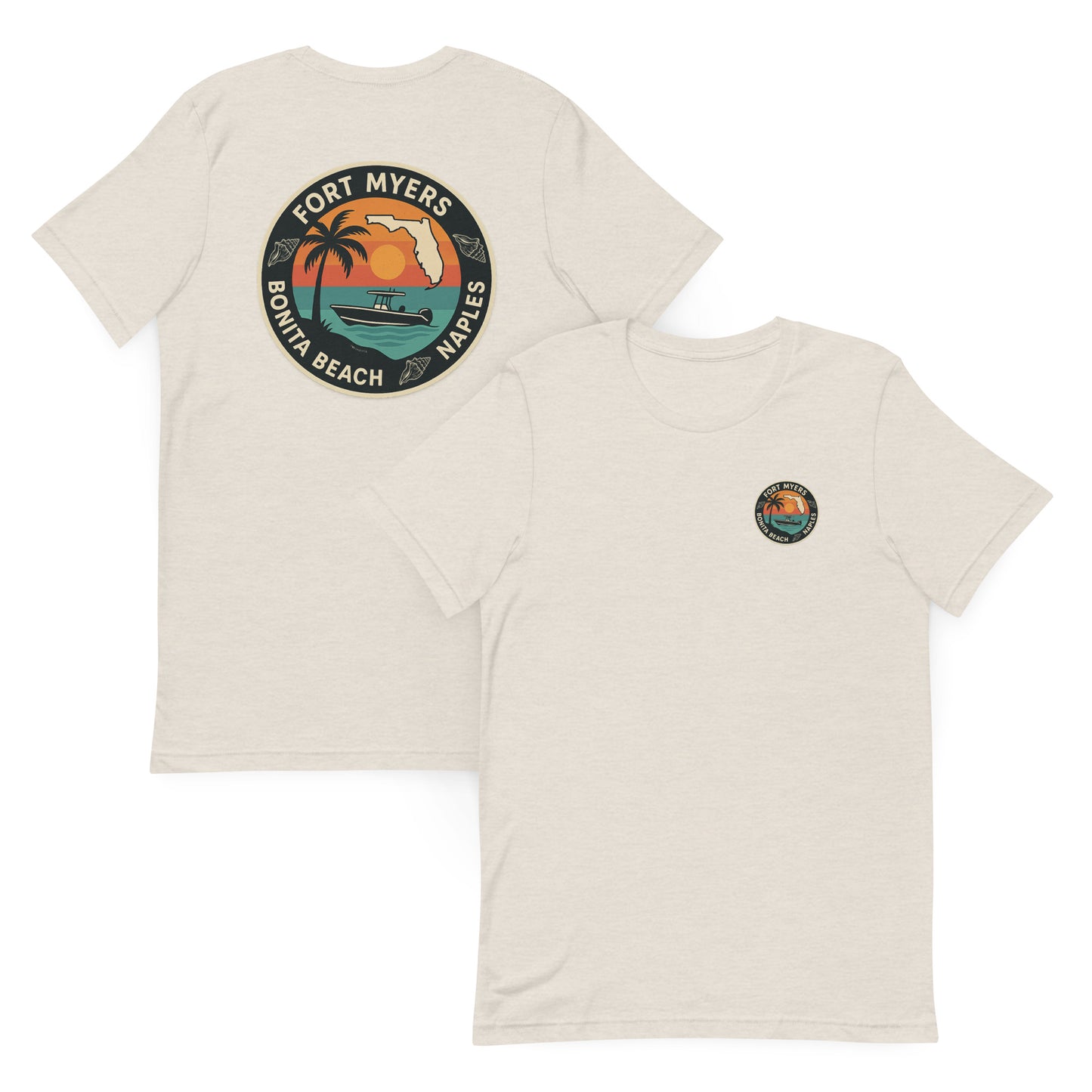 Southwest Florida Sunset Circle - The Everyday Coastal Tee (Unisex Crew Neck)le  (Unisex t-shirt)
