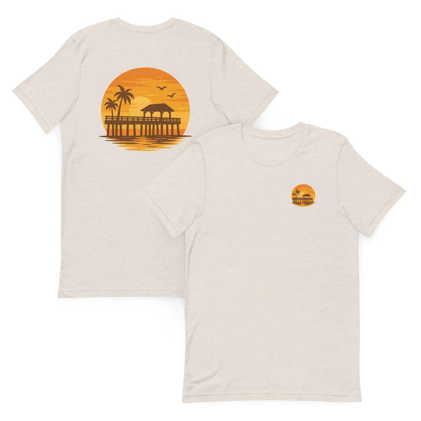 Pier at Sunset The Everyday Coastal Tee (Unisex Crew Neck)