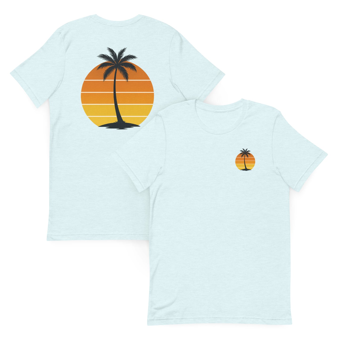 Single Palm at Sunset  Retro Edition – The Everyday Coastal Tee (Unisex Crew Neck)