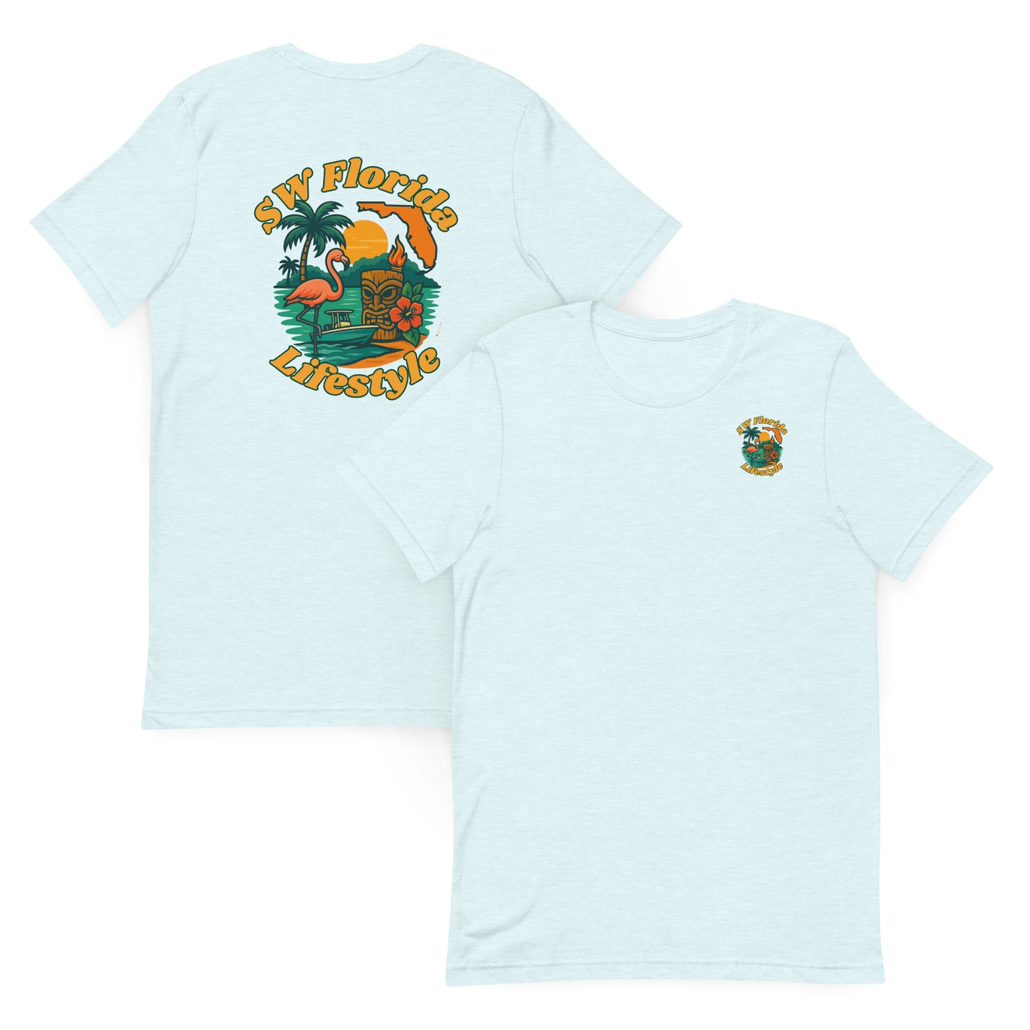 Flamingo Tiki Paradise - The Everyday Coastal Tee (Unisex Crew Neck)