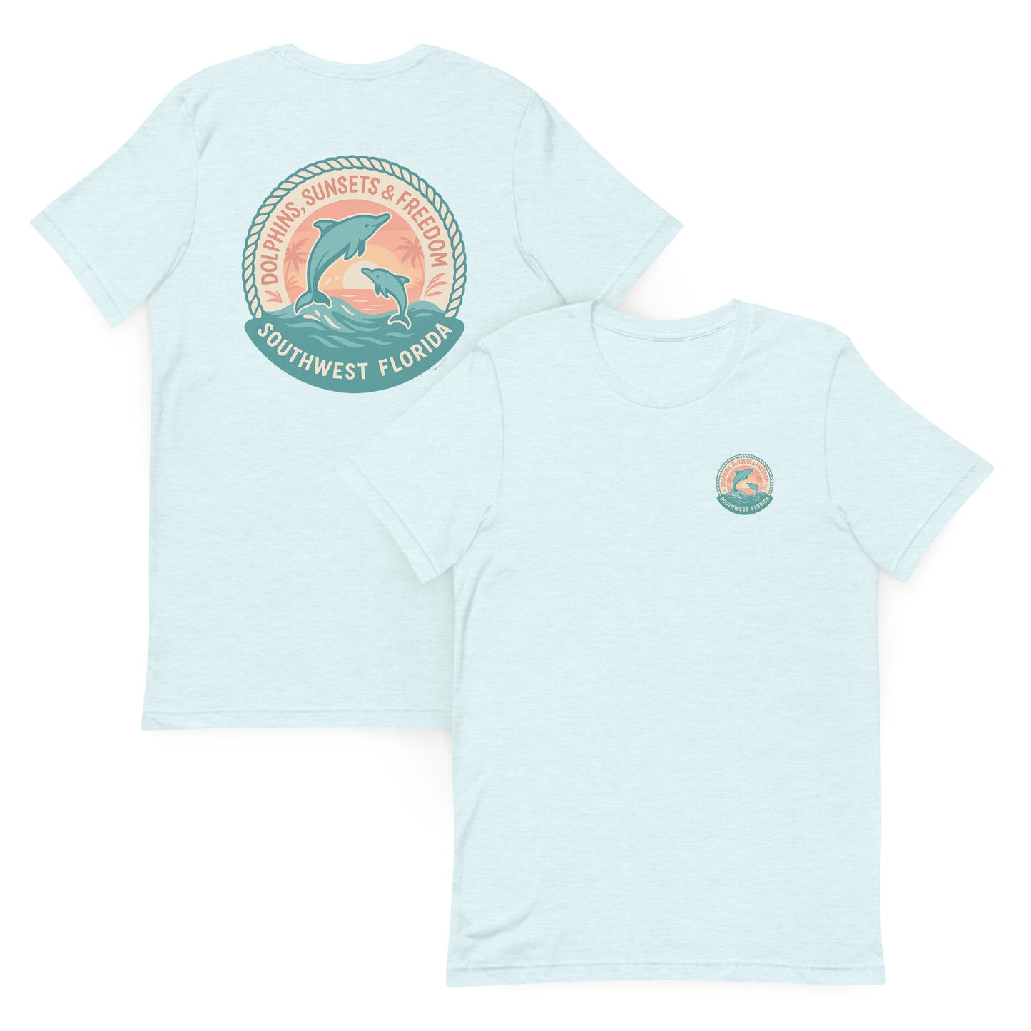 Dolphins, Sunshine & Freedom - The Everyday Coastal Tee (Unisex Crew Neck)