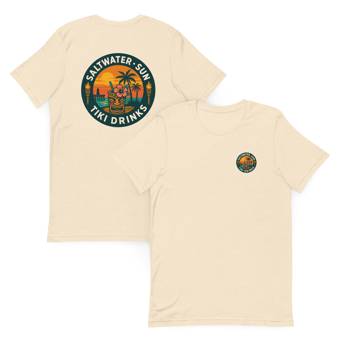 Saltwater Sun & Tiki Drinks - The Everyday Coastal Tee (Unisex Crew Neck)