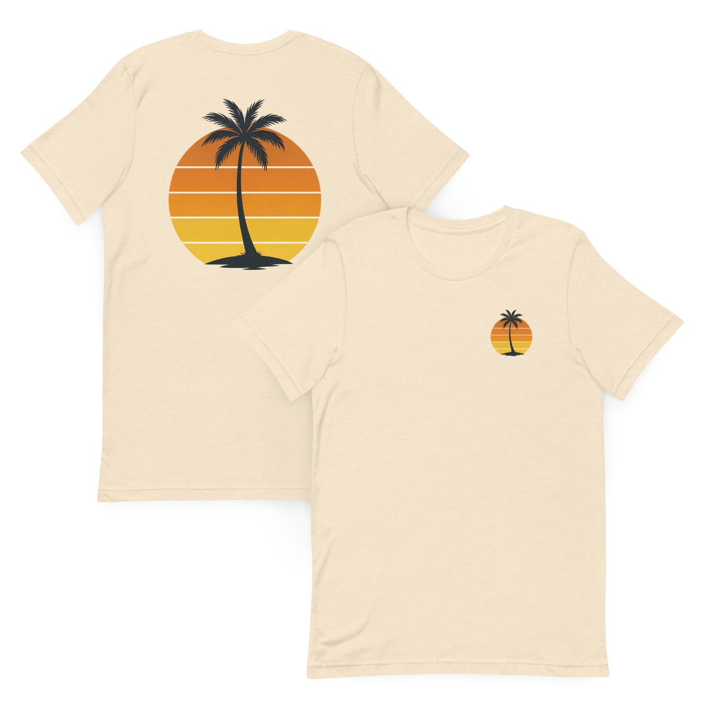 Single Palm at Sunset  Retro Edition – The Everyday Coastal Tee (Unisex Crew Neck)