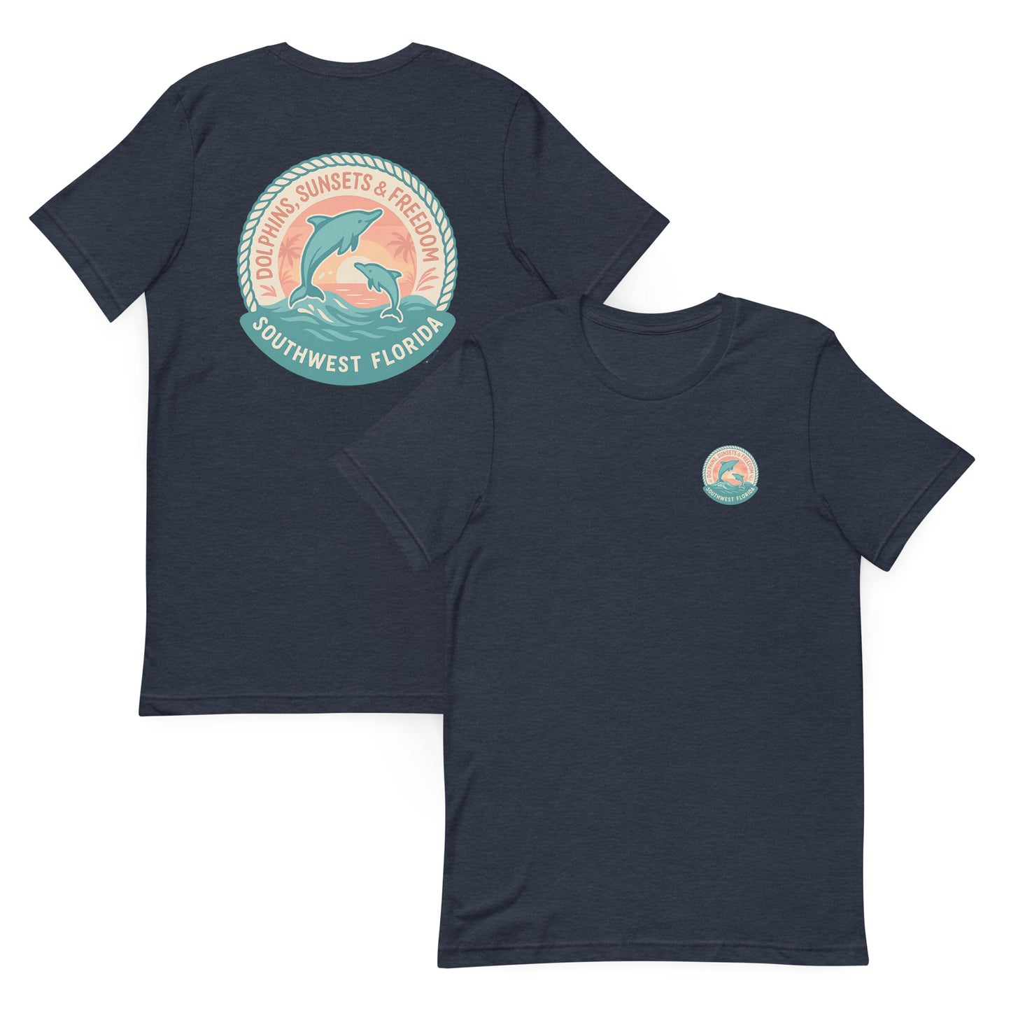 Dolphins, Sunshine & Freedom - The Everyday Coastal Tee (Unisex Crew Neck)