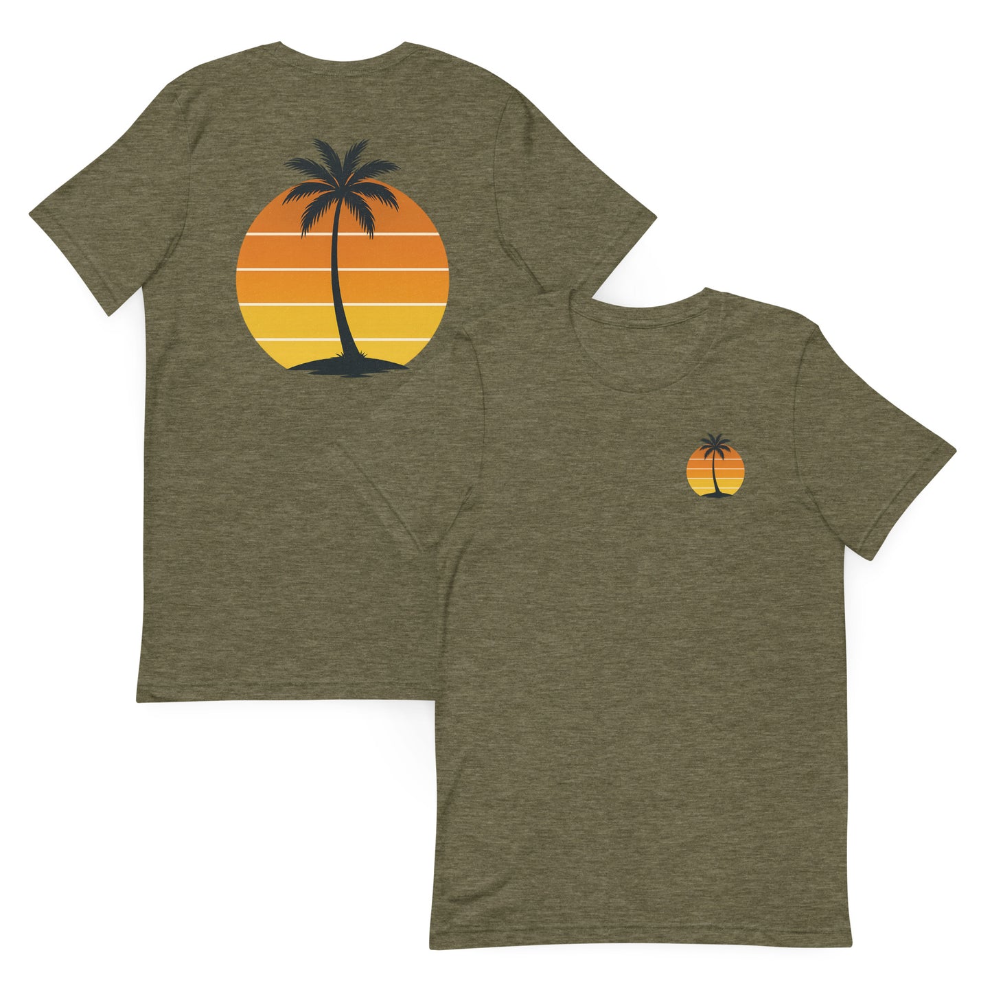 Single Palm at Sunset  Retro Edition – The Everyday Coastal Tee (Unisex Crew Neck)