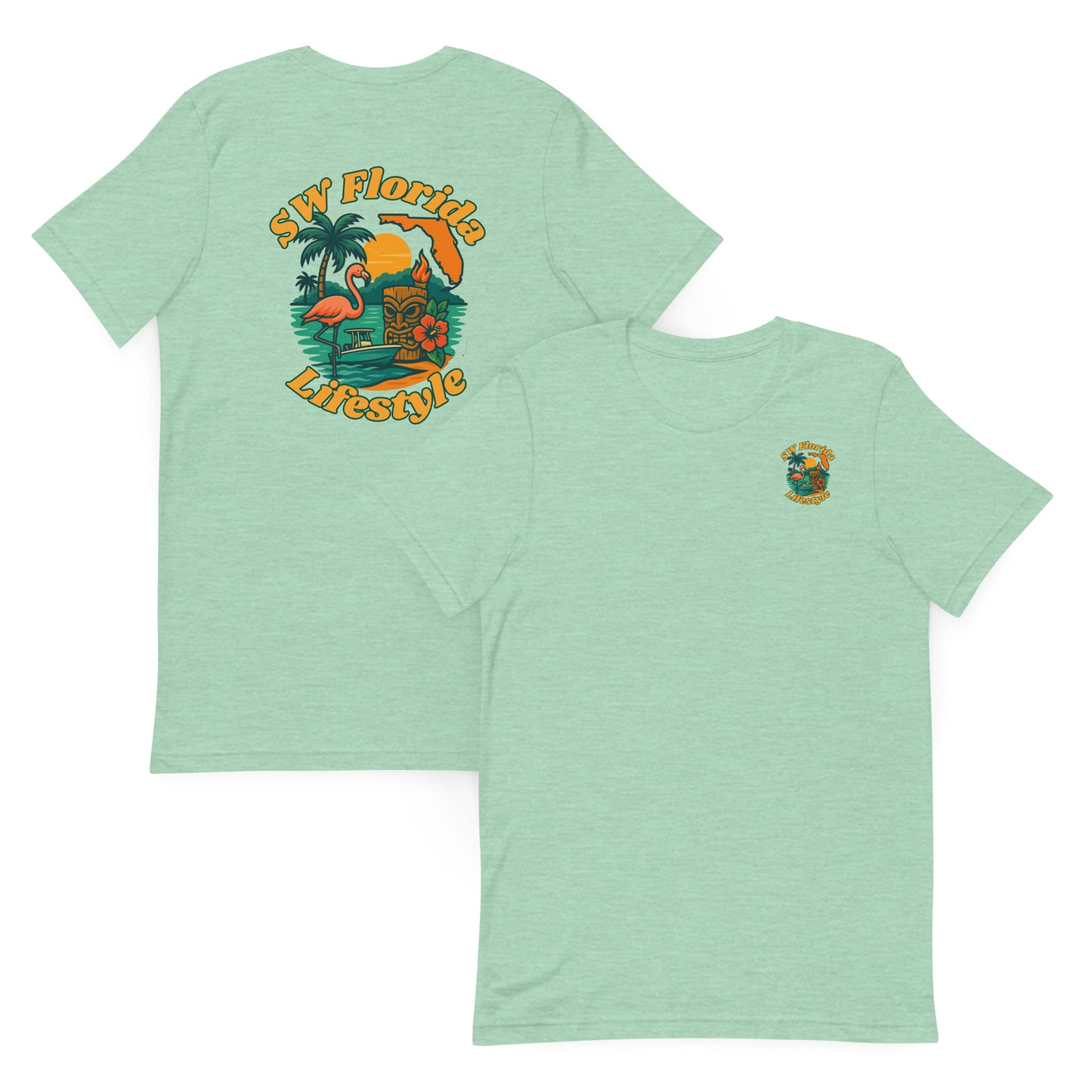 Flamingo Tiki Paradise - The Everyday Coastal Tee (Unisex Crew Neck)