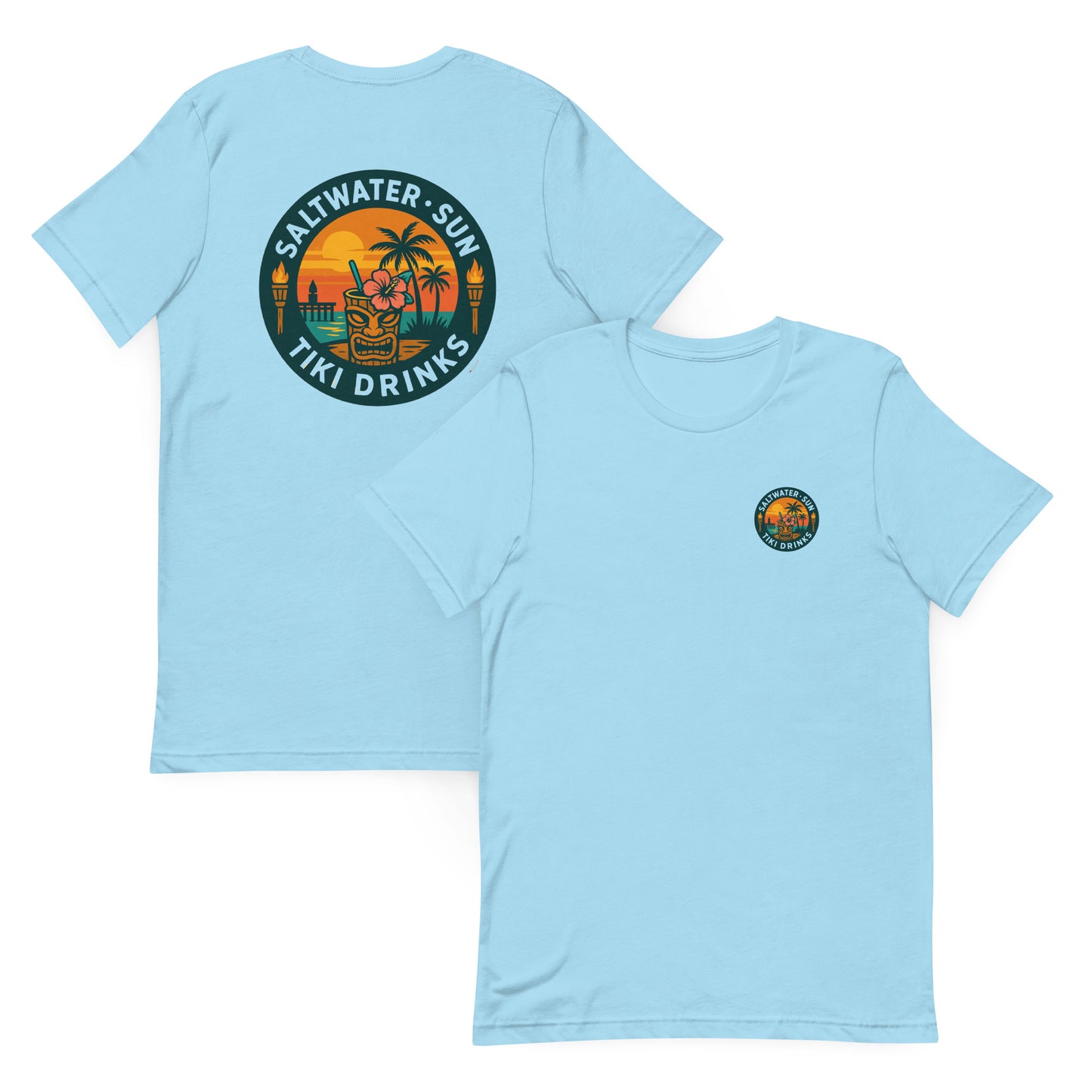 Saltwater Sun & Tiki Drinks - The Everyday Coastal Tee (Unisex Crew Neck)