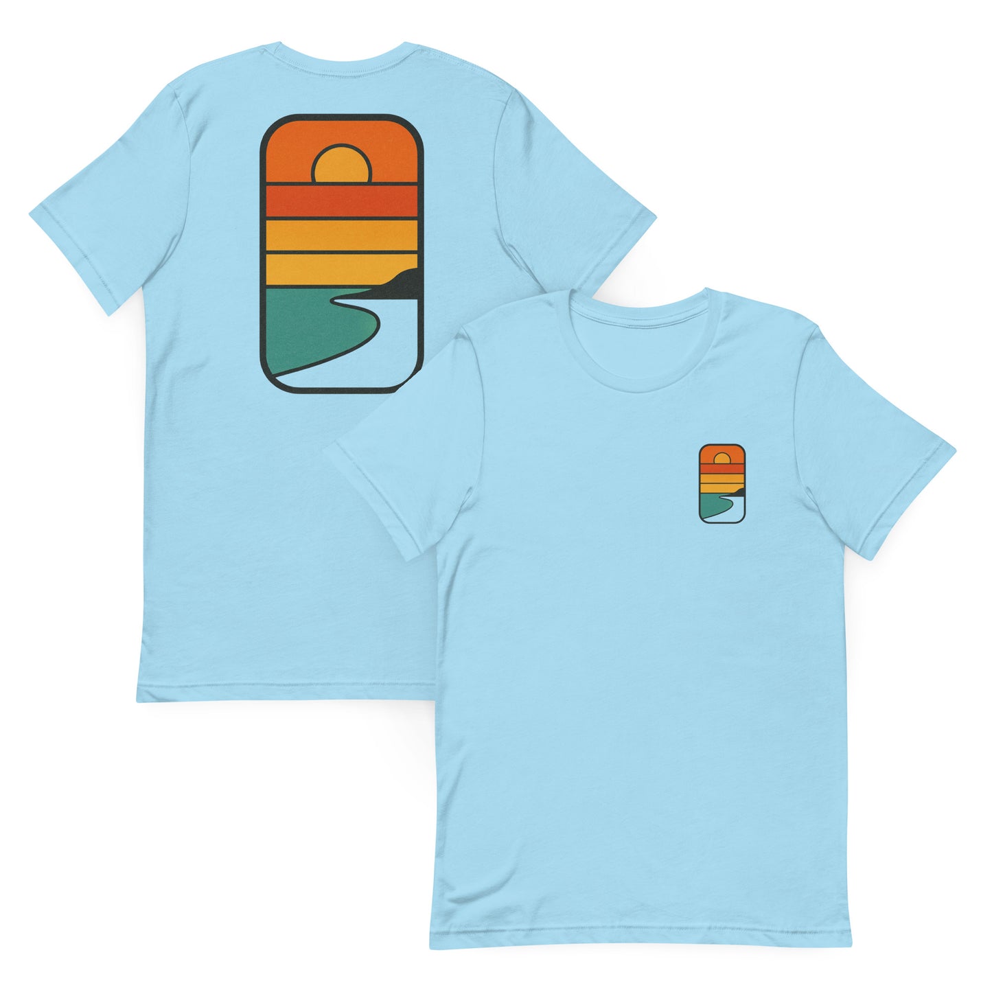 Coastal Sunset Bands - The Everyday Coastal Tee (Unisex Crew Neck)